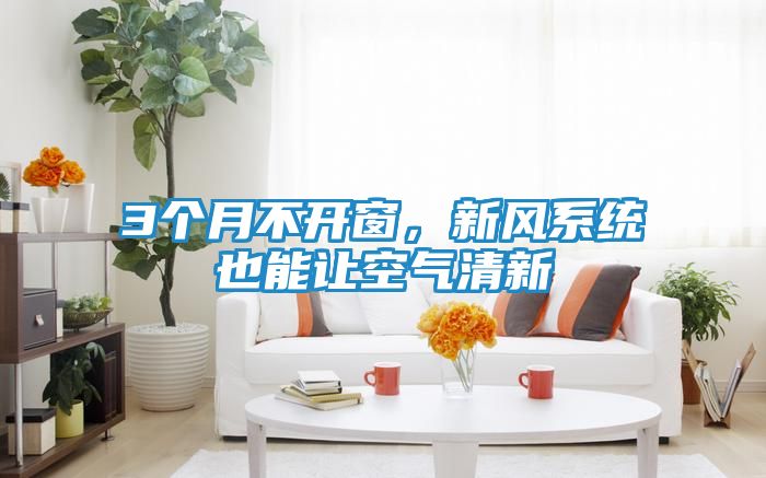 3个月不开窗，新风系统也能让空气清新