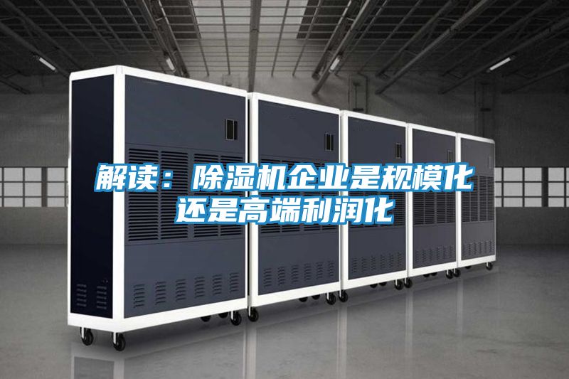 解读：除湿机企业是规模化还是高端利润化