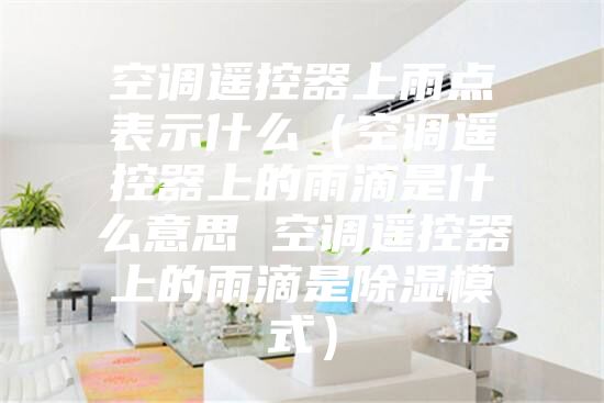 空调遥控器上雨点表示什么（空调遥控器上的雨滴是什么意思 空调遥控器上的雨滴是除湿模式）