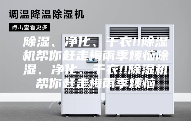 除湿、净化、干衣!!除湿机帮你赶走梅雨季烦恼除湿、净化、干衣!!除湿机帮你赶走梅雨季烦恼